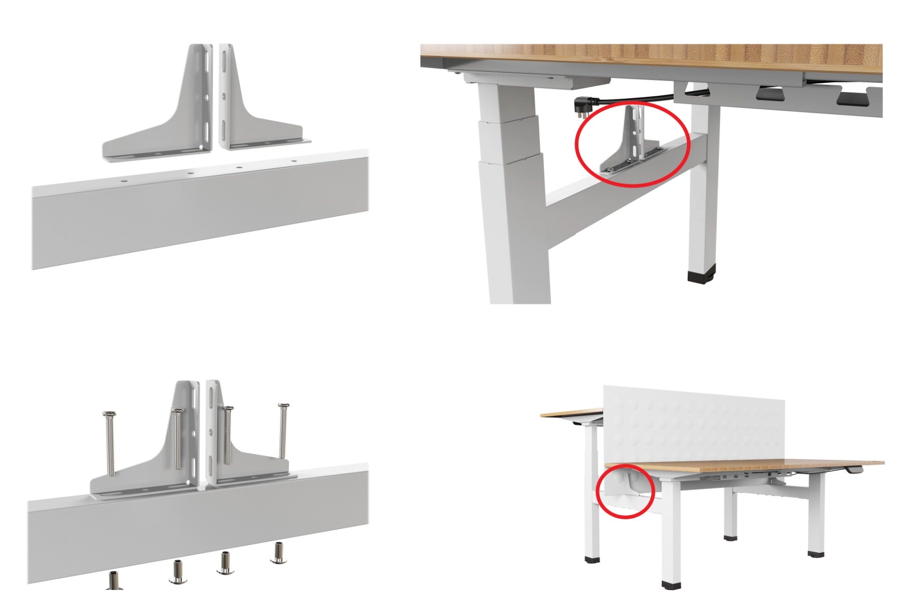 Order Office Furniture Quad Motor Electric Back to Back Desk Frame Only - Black, Silver or White Option - OOF14